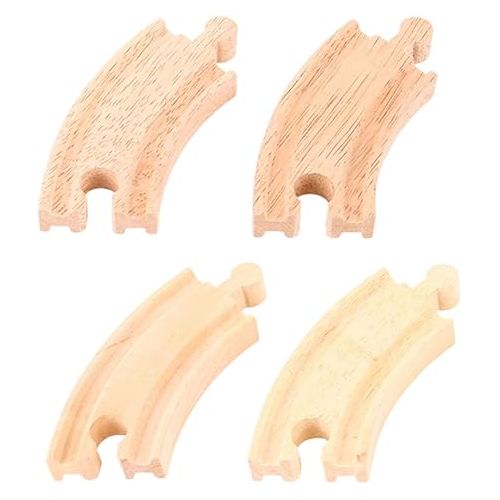  Bigjigs Rail Short Curves (Pack of 4) - Other Major Wooden Rail Brands are Compatible