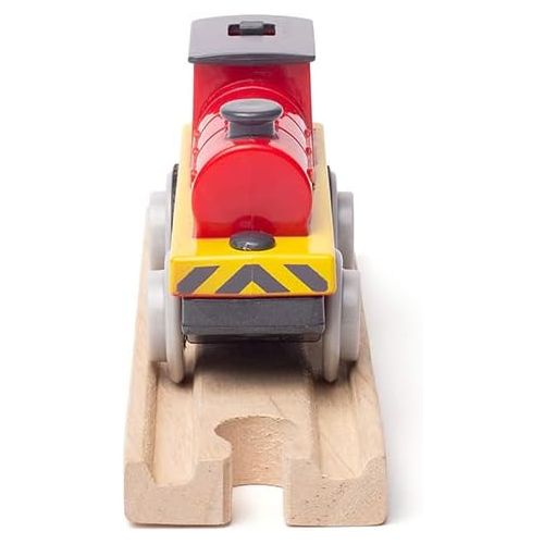  Bigjigs Rail, Mighty Red Loco Battery Operated Train, Wooden Toys, Battery Trains for Wooden Track, Bigjigs Train, Battery Trains, Wooden Train Track Accessories, Motorised Train for Wooden Track