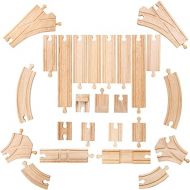 Bigjigs Rail Low Level Track Expansion - 25 Piece Set - Other Major Wooden Rail Brands are Compatible