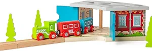 Bigjigs Rail Wooden Triple Engine Shed - Other Major Wooden Rail Brands are Compatible