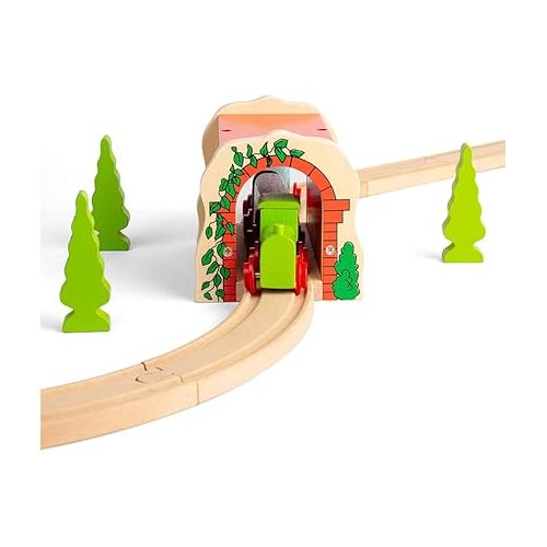  Bigjigs Rail Wooden Red Brick Tunnel - Other Major Rail Brands are Compatible