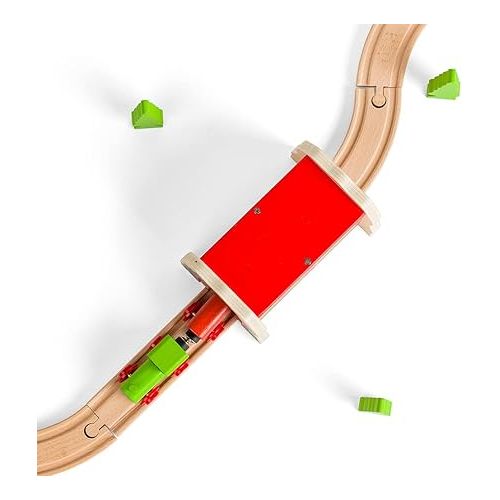  Bigjigs Rail Wooden Red Brick Tunnel - Other Major Rail Brands are Compatible