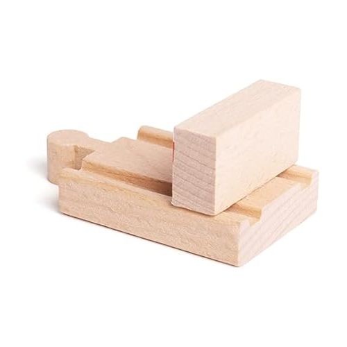  Bigjigs Rail Wooden Buffers (Pack of 6) - Other Major Wood Rail Brands are Compatible