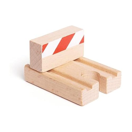  Bigjigs Rail Wooden Buffers (Pack of 6) - Other Major Wood Rail Brands are Compatible