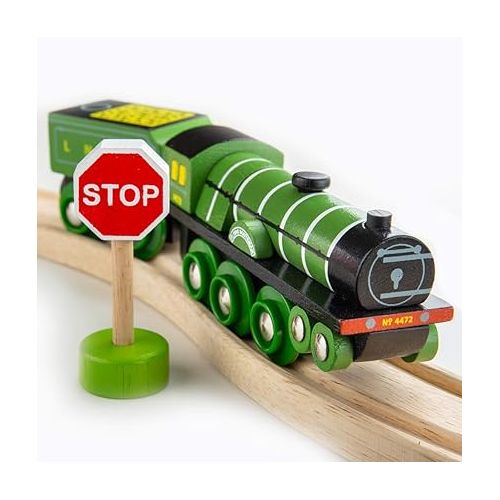  Bigjigs Rail Flying Scotsman Toy Train - Compatible with Most Major Wooden Railway & Train Set Brands, Replica Bigjigs Trains, Bigjigs Train Accessories