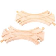 Bigjigs Rail Wooden Track Double Curved Turnouts (2 pk) - Compatible with Bigjigs Train Sets and Most Wooden Train Set Brands, Quality Bigjigs Train Accessories