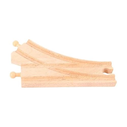  Bigjigs Rail Curved Points (Pack of 2) - Other Major Wooden Rail Brands are Compatible