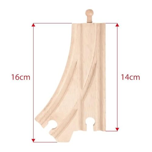  Bigjigs Rail Curved Points (Pack of 2) - Other Major Wooden Rail Brands are Compatible