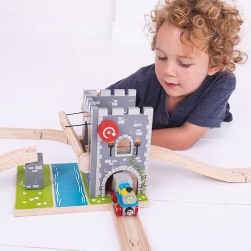  Bigjigs Rail, Wooden Drawbridge, Wooden Toys, Wooden Train Set Accessory, Bigjigs Train Accessories, Wooden Train Track Accessories, Wooden Castle