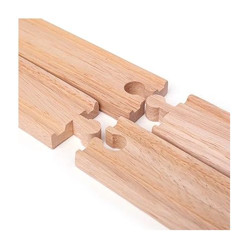  Bigjigs Rail Long Straights (Pack of 4) - Other Major Wooden Rail Brands are Compatible