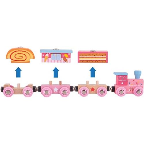  Bigjigs Rail Sweetland Express Train - Other Major Wooden Rail Brands are Compatible