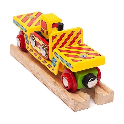  Bigjigs Rail Wooden Bulldozer Low Loader - Most Other Major Wooden Rail Brands are Compatible