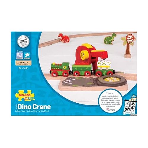  Bigjigs Rail, Dinosaur Train Crane, Wooden Toys, Bigjigs Train Accessories, Wooden Crane, Dinosaur Track, Crane Toy, Bigjigs Crane, Dinosaur Toys