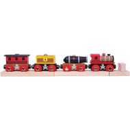 Bigjigs Rail Wooden Pirate Train - Other Major Wood Rail Brands are Compatible