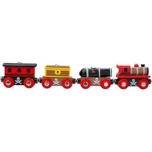  Bigjigs Rail Wooden Pirate Train - Other Major Wood Rail Brands are Compatible