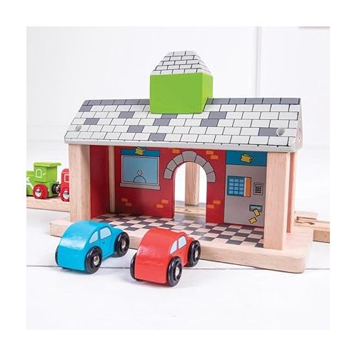  Bigjigs Rail Wooden Railway Station - Other Major Rail Brands are Compatible