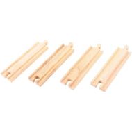 Bigjigs Rail Medium Straights (Pack of 4) - Other Major Wooden Rail Brands are Compatible