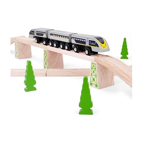  Bigjigs Rail, Eurostar Train Toy, Wooden Toys, Pendolino Train, Toy Train, Train Toy for Wooden Train Set, Bigjigs Train, Bigjigs Train Accessories