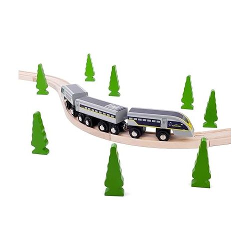  Bigjigs Rail, Eurostar Train Toy, Wooden Toys, Pendolino Train, Toy Train, Train Toy for Wooden Train Set, Bigjigs Train, Bigjigs Train Accessories