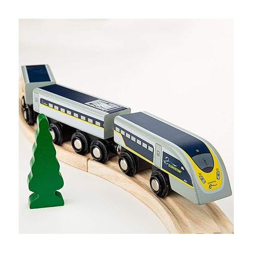  Bigjigs Rail, Eurostar Train Toy, Wooden Toys, Pendolino Train, Toy Train, Train Toy for Wooden Train Set, Bigjigs Train, Bigjigs Train Accessories