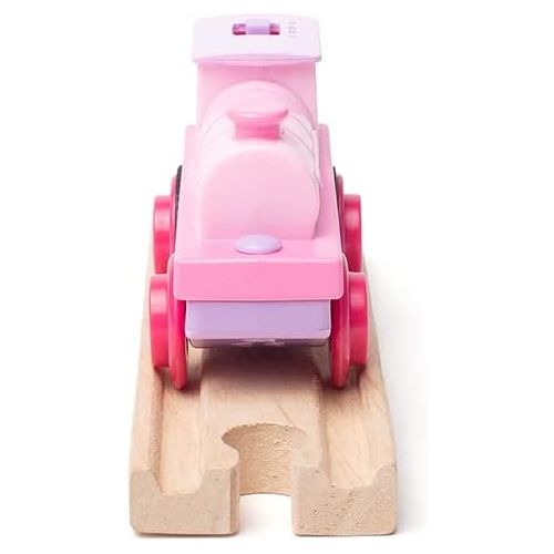  Bigjigs Rail Battery Powered Pink Loco Train - Motorised Trains & Accessories for Wooden Railway Sets, Gifts for Toddlers & Kids, Compatible with Most Other Rail Brands, Age 3 Years Old +