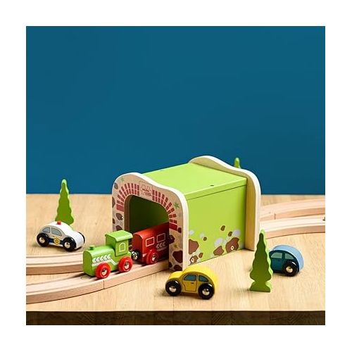  Bigjigs Rail, Double Tunnel, Wooden Toys, Train Set, Train Tunnel, Wooden Train Track Accessories, Bigjigs Accessories, Train Toys, Train Tunnel for Kids