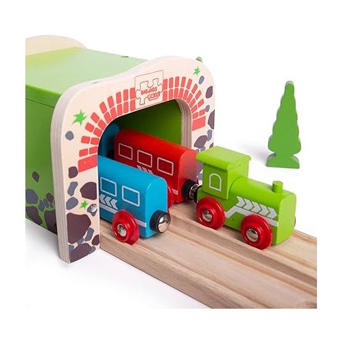  Bigjigs Rail, Double Tunnel, Wooden Toys, Train Set, Train Tunnel, Wooden Train Track Accessories, Bigjigs Accessories, Train Toys, Train Tunnel for Kids