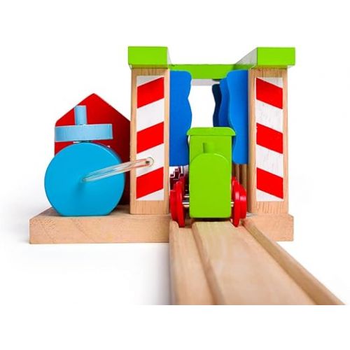  Bigjigs Rail, Wooden Train Washer, Wooden Toys, Bigjigs Train Accessories, Train Wash, Wooden Train Sets, Trains for Kids, Wooden Toys for 3 4 5 Year Olds