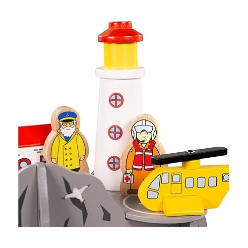  Bigjigs Rail, Lighthouse 4-Way Tunnel, Wooden Toys, Bigjigs Train Accessories, Train Tunnel, Wooden Train Set, Wooden Railway, Wooden Train Track Accessories, Tunnel for Kids