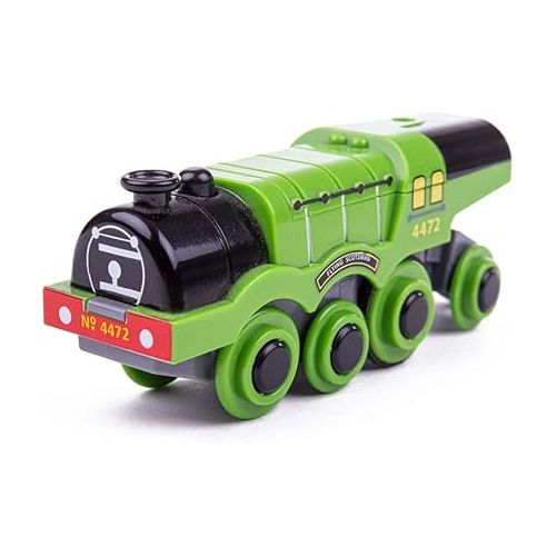  Bigjigs Rail Flying Scotsman Battery Train - Compatible with Most Major Wooden Railway & Train Set Brands, Bigjigs Train, Motorised Train for Wooden Track