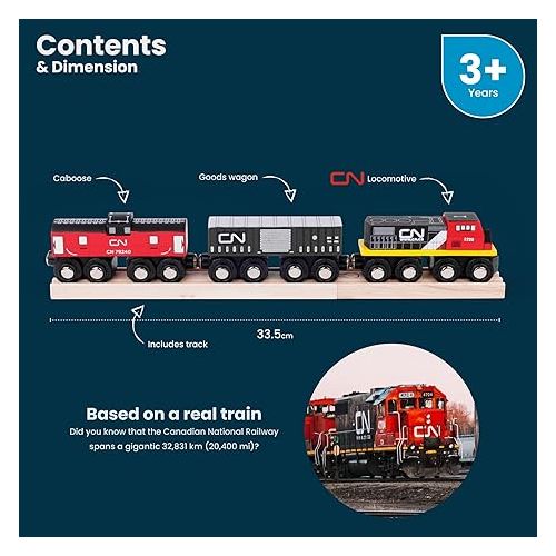  Bigjigs Rail CN Train - Other Major Wooden Rail Brands are Compatible