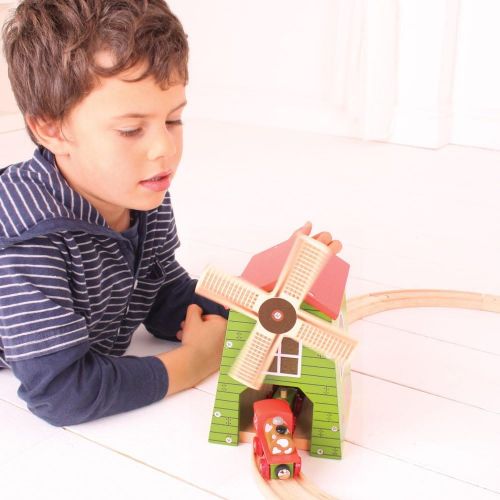  Bigjigs Rail Country Windmill - Other Major Wooden Rail Brands are Compatible