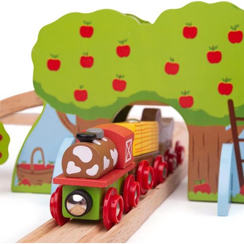  Bigjigs Rail Wooden Farm Train Set - 44 Play Pieces