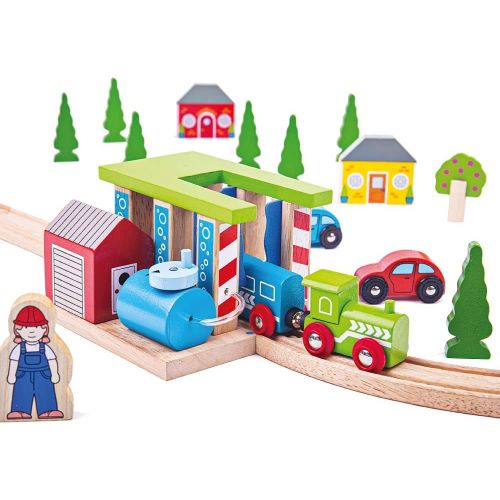  Bigjigs Rail Wooden Train Washer - Other Major Wooden Rail Brands are Compatible