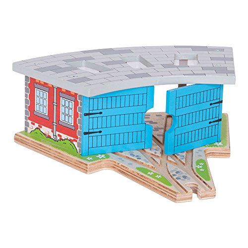  Bigjigs Rail Wooden Triple Engine Shed - Other Major Wooden Rail Brands are Compatible