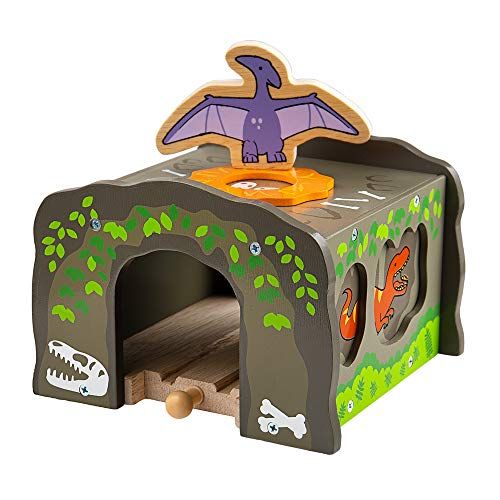  Bigjigs Rail Wooden T-Rex Tunnel - Other Major Wood Rail Brands are Compatible