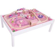 Bigjigs Rail Magical Wooden Train Set and Table - 59 Play Piece - Other Major Rail Brands are Compatible