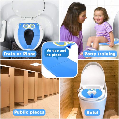  [아마존베스트]Upgrade Folding Large Non Slip Silicone Pads, Biilaflor Travel Portable Reusable Toilet Potty Training...