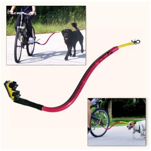  Best Bike Dog Leash - Bike Tow Leash - Stable and Safe - Medium to Large Dogs Bundled with eOutletDeals Collapsible Pet Water  Food Travel Bowl