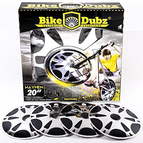  BikeDubz Mayhem 20 Chrome BMX Freestyle Bicycle Spoke Wheel Covers (Fits: Mongoose | Eastern | SE | DK | KHE | Colony | Huffy)