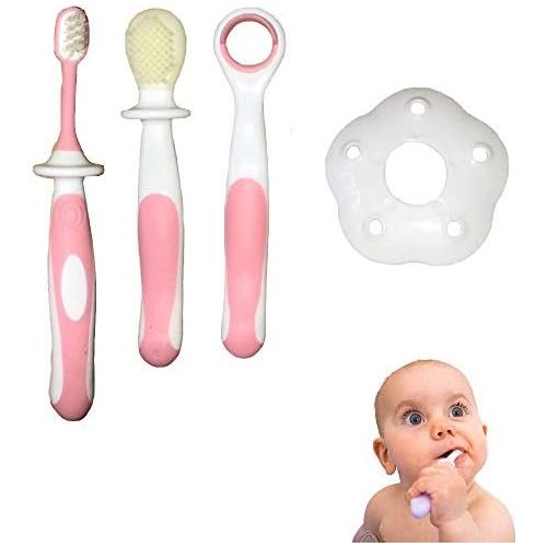  [아마존베스트]Bilibaby 3Pcs/Set Baby Tongue Cleaner/Scraper Newborn+Soft Bristle Toothbrush+Silicone...