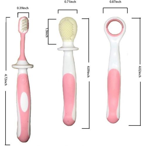  [아마존베스트]Bilibaby 3Pcs/Set Baby Tongue Cleaner/Scraper Newborn+Soft Bristle Toothbrush+Silicone...