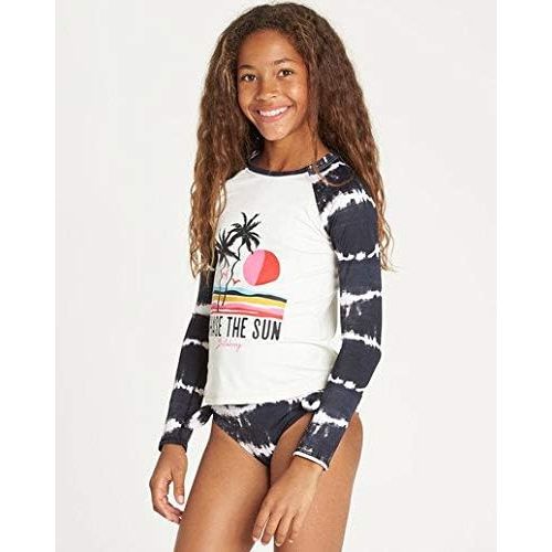 빌라봉 [아마존베스트]Billabong Little Girls Washed Out Long Sleeve Rashguard Swimwear