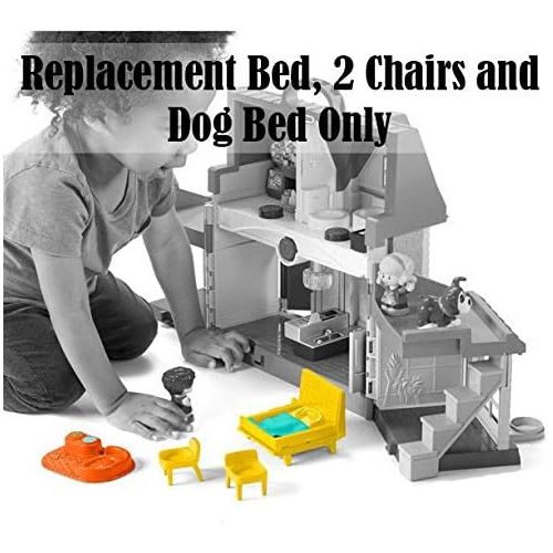  Billfisher Replacement Parts for Little People House FHF34 - Fisher-Price Little People Big Helpers Home Playset ~ Replacement Bed, 2 Chairs and Dog Bed