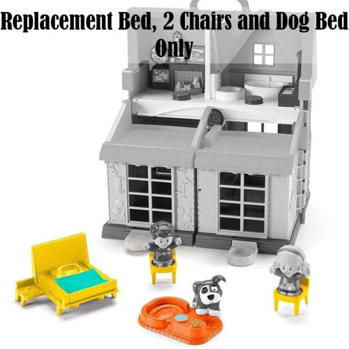  Billfisher Replacement Parts for Little People House FHF34 - Fisher-Price Little People Big Helpers Home Playset ~ Replacement Bed, 2 Chairs and Dog Bed