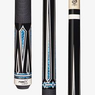 Purex HXT62 Midnight Black with Graphic TurquoiseWhite Drop Diamonds Technology Pool Cue with Mz Multi-Zone Grip