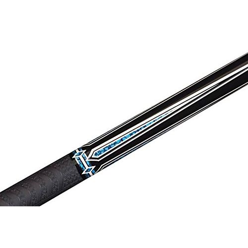  Purex HXT62 Midnight Black with Graphic TurquoiseWhite Drop Diamonds Technology Pool Cue with Mz Multi-Zone Grip