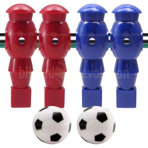  Billiard Evolution 4 Red and Blue Robotic Foosball Men and 2 Soccer Balls