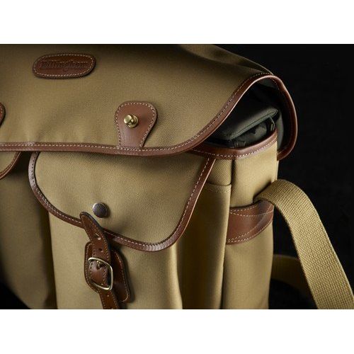  Billingham Hadley Small, Camera or Document Shoulder Bag, Canvas with Tan Leather Trim and Brass Fittings- Khaki