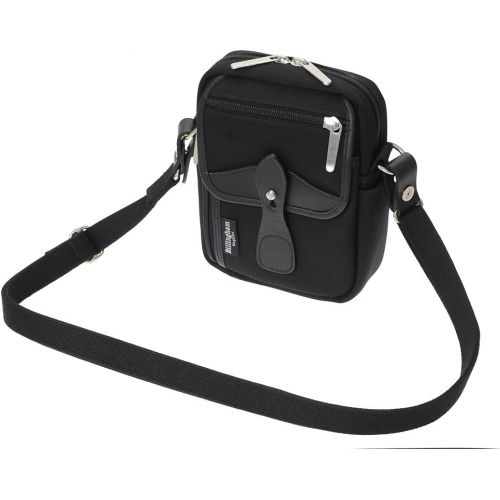  Billingham Compact Black Canvas Pouch with Black Leather Trim